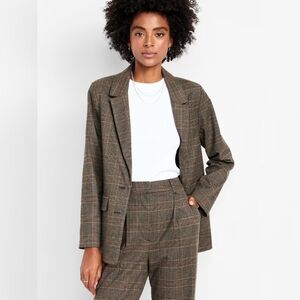 Old Navy Brown Plaid Blazer